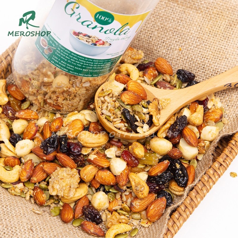 500GRAM GRANOLA NGŨ CỐC SIÊU HẠT 100% HẠT - KHÔNG YẾN MẠCH NƯỚNG MẬT ONG