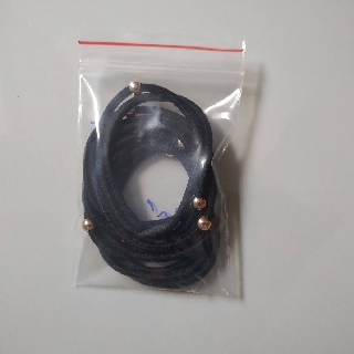 Set 10 thun cột tóc dây đen hạt xi vàng