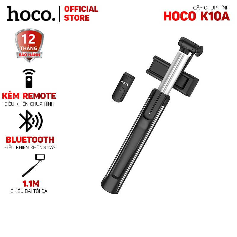 Gậy selfie có bluetooth Hoco K10A V3.0 kèm remote- dài 1.1m
