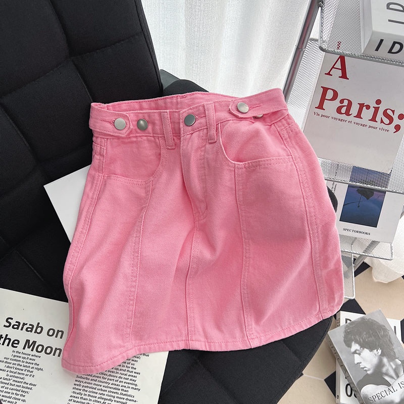 Chân Váy Denim Lưng Cao Dáng Chữ A Thiết Kế Mới Thời Trang Mùa Hè Cho Nữ