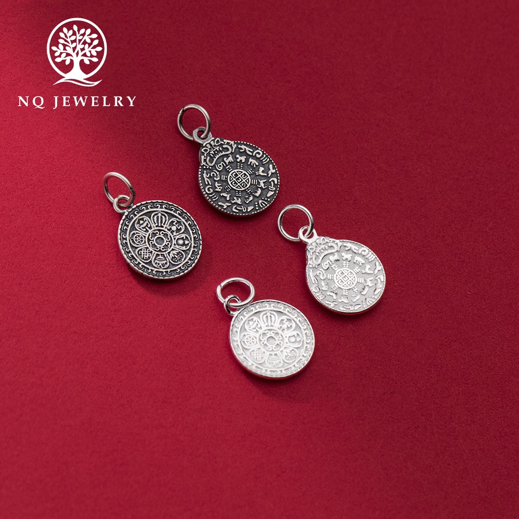 Charm bạc họa tiết bát bảo cát tường treo - NQ Jewelry