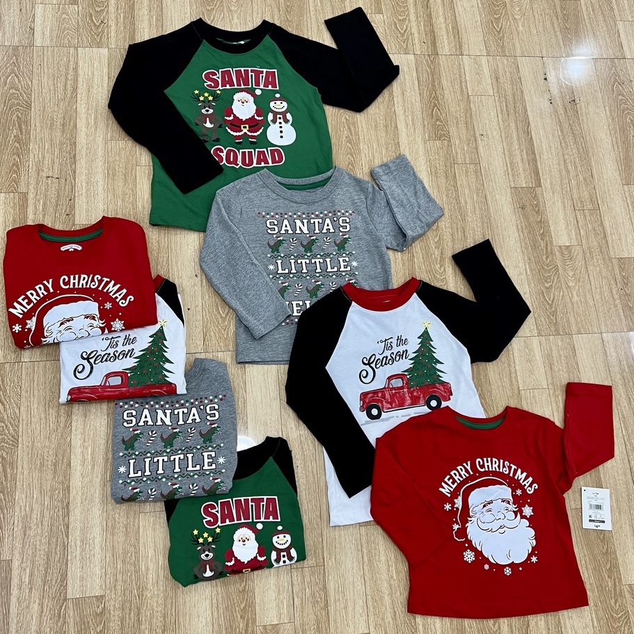 Áo dài tay noel cho bé trai 12m - 5 tuổi