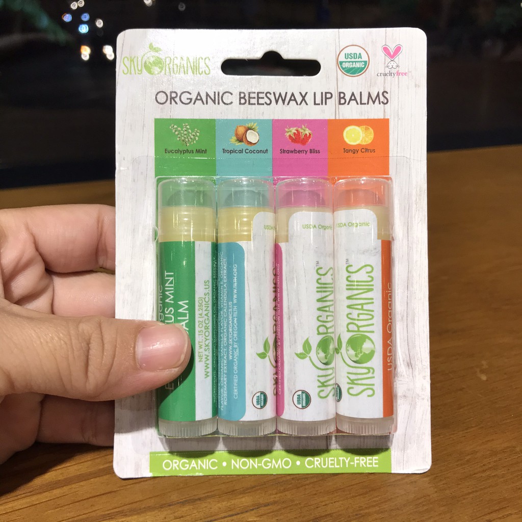 [Sẵn - Ship] Son Dưỡng Môi Organic Beewas Lip Balms