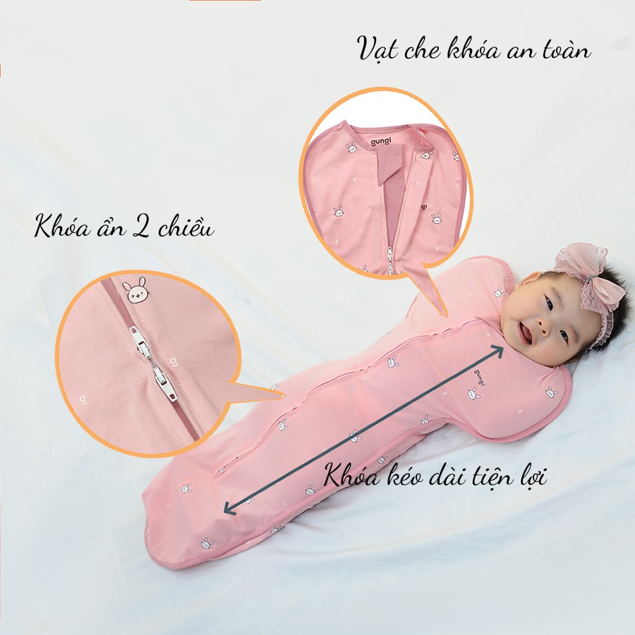 Túi ngủ chống giật mình GUNGI Infant Breezy cho bé ngủ ngon giấc