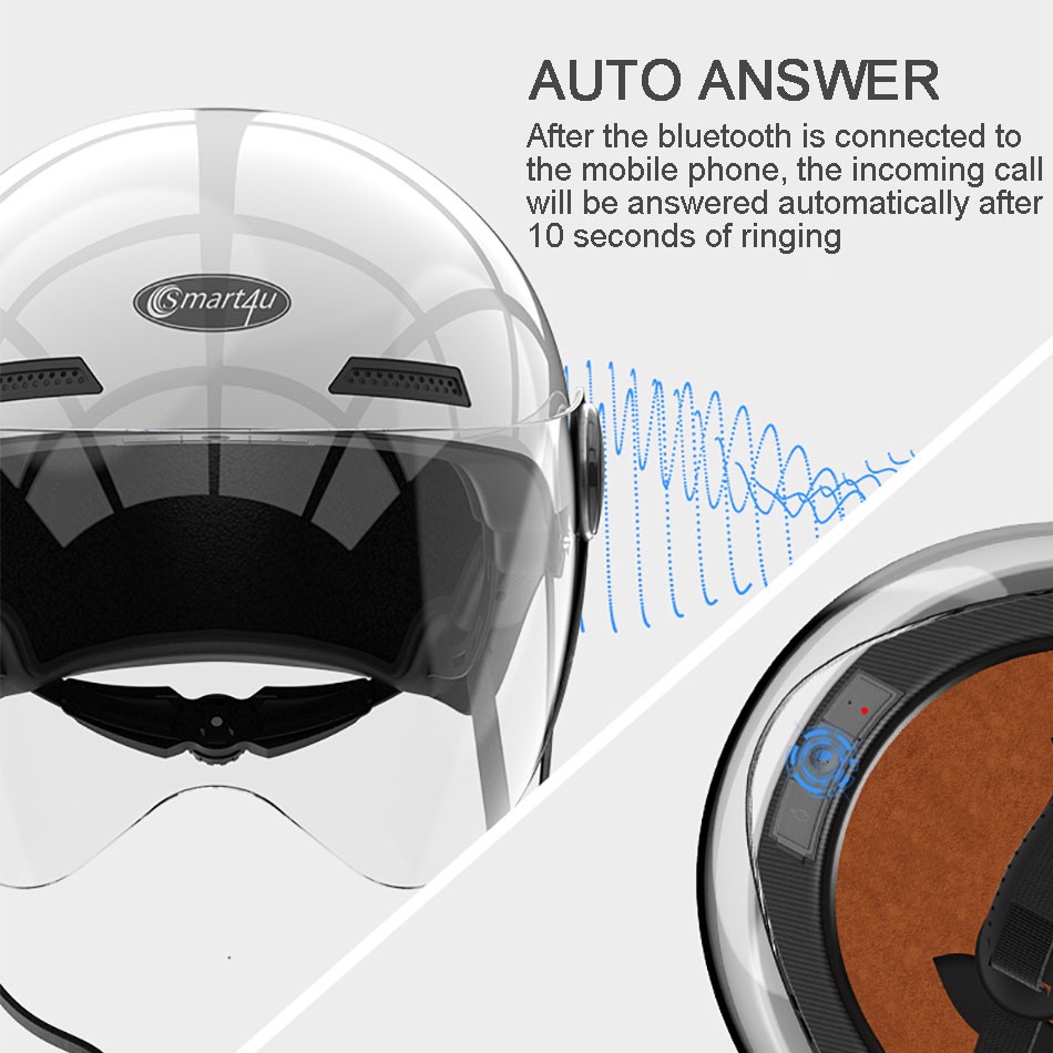 Mũ Bảo Hiểm Điện Thoại Xiaomi Youpin Smart4u Thiết Kế Đơn Giản Thiết Kế Đơn Giản 3C Nghe Gọi Cho Xe Máy