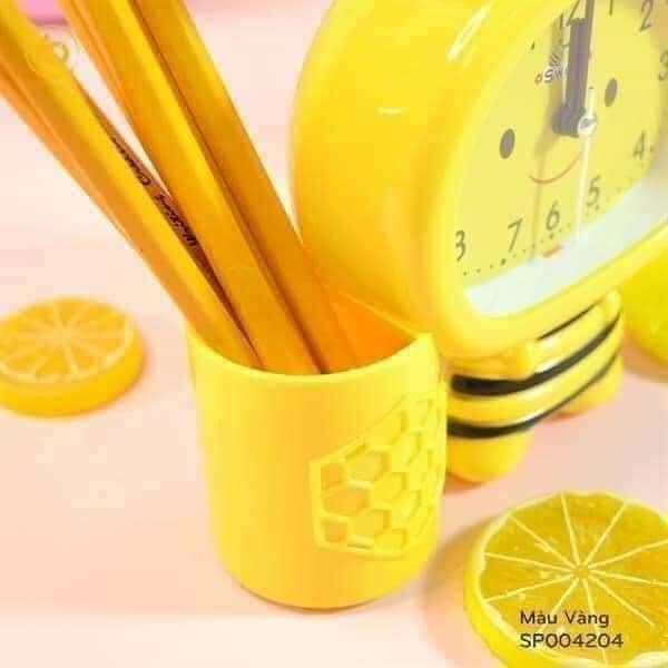 Đồng hồ con ong kèm ống cắm bút cho bé
