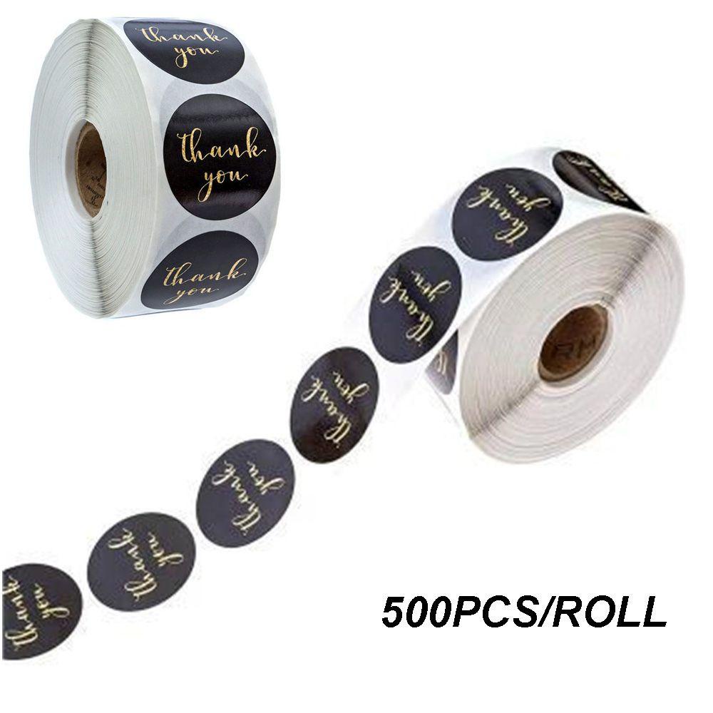 Cuộn Nhãn Dán Thank You Hình Tròn Dùng Trang Trí Quà Tặng DIY