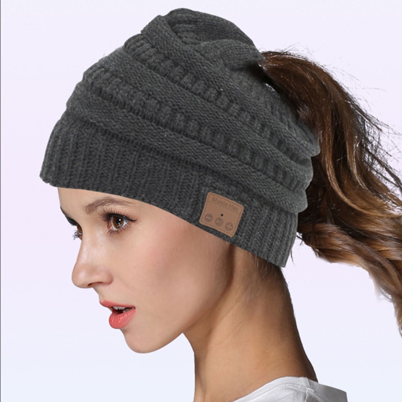 Mũ Nhung Dệt Kim Kết Nối Bluetooth 5.0 Làm Ấm Tai Vào Mùa Đông