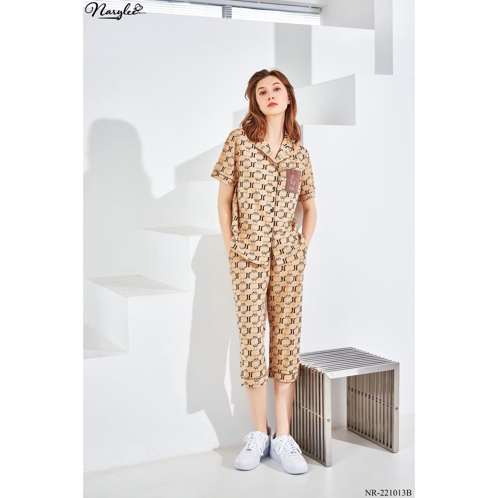 Đồ bộ mặc nhà nữ cao cấp Narylee áo cộc quần lửng chất cotton nhập khẩu mềm mịn chống tia UV kháng khuẩn mã NR - 221013