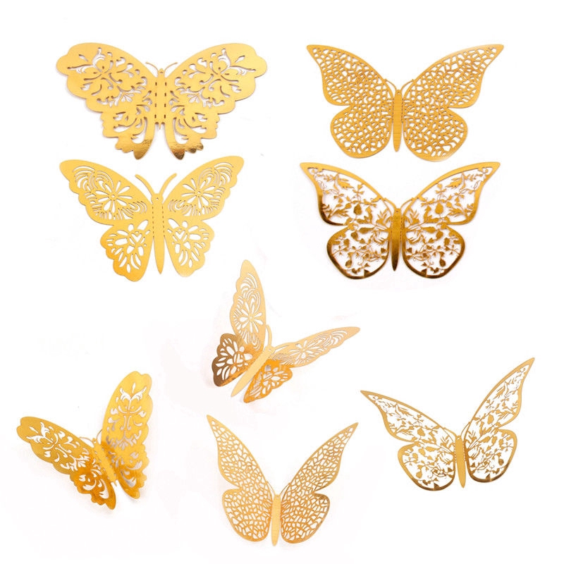 12 Sticker Dán Tường Hình Con Bướm 3d Dùng Trang Trí Phòng Cho Trẻ Nhỏ