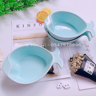Bát sứ trái tim hình cá size lớn