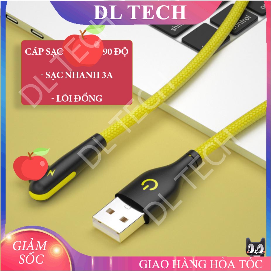 Cáp Sạc Nhanh cho IP90 Độ 3a chữ L 1m 2m mã 90 độ DL TECH