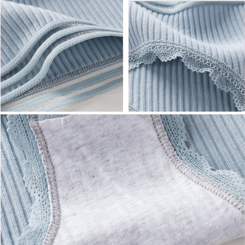 Quần Lót Nữ , Quần Nữ Chất Cotton Gân Tâm Cạp Lưới Phối Viền Ren Điệu Đà Khuyến Rũ - CT04