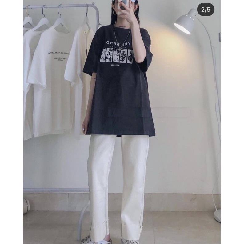 Áo Thun Tay Lỡ Form Rộng 3158 - Phông Nam Nữ Cotton Oversize - T shirt The Band Unisex