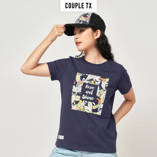 Áo Thun In Pattern Leaves Nữ Couple TX WTS 2082