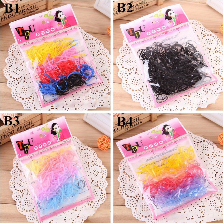 Bộ 1000 dây thun cột tóc đáng yêu dành cho bé gái