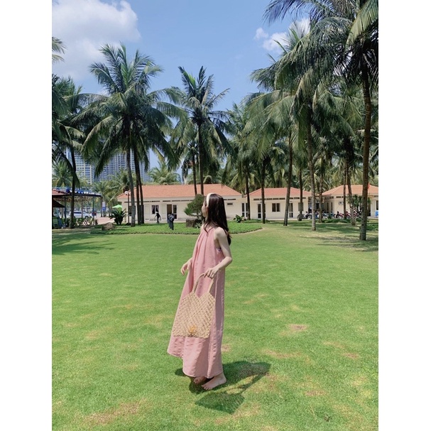 Váy đôi mẹ và bé, váy Yếm dành cho mẹ và bé chất thô xốp mát mẻ