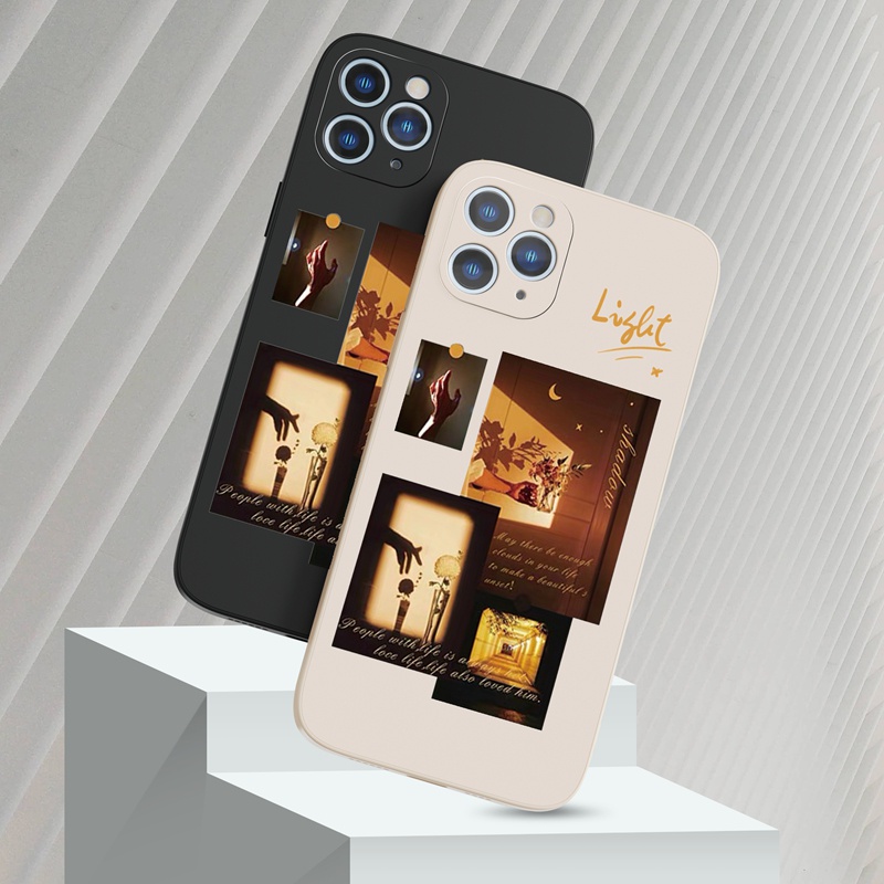 Ốp lưng iphone Ốp điện thoại Suntaiho silicon mềm họa tiết chữ light thích hợp cho iPhone 13 12 11 Mini Pro X XR XS Max 7 8 Plus
