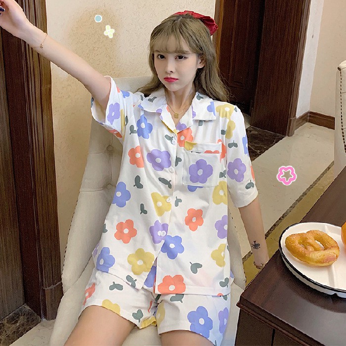 Pijama Mặc Nhà, Bộ Ngủ Nữ Ngắn Tay Họa Tiết Siêu Xinh CCCP08
