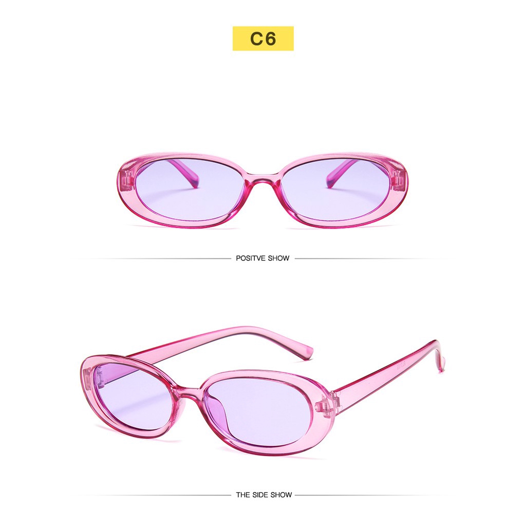 Kính mát gọng oval phong cách retro thời trang cho nữ