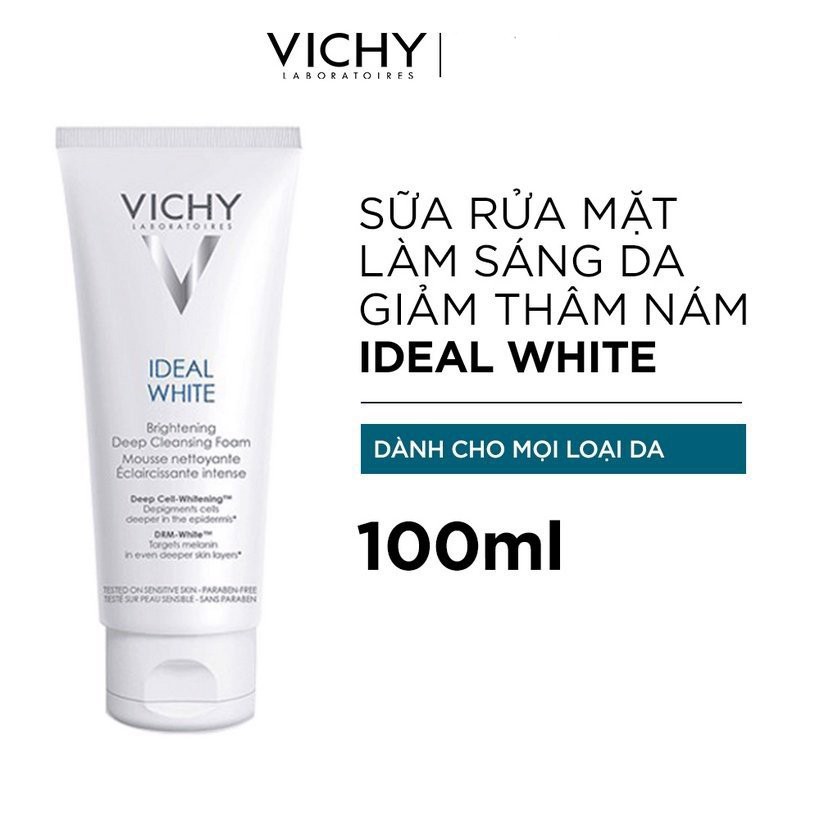 Sữa Rửa Mặt Tạo Bọt Dưỡng Trắng Da Vichy Ideal White Brightening Deep Cleansing Foam 100ml