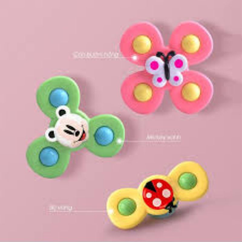 Set 3 con quay spinner, chong chóng dính tường, âm thanh vui nhộn cho bé