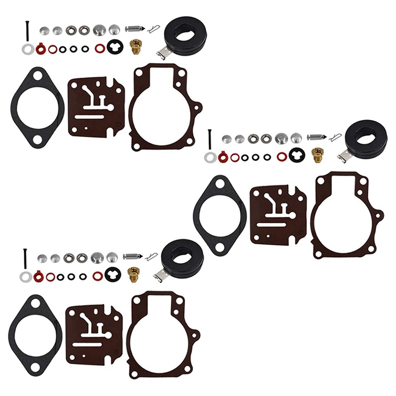 3 x Bộ sửa chữa xây dựng lại bộ chế hòa khí và Phao phù hợp cho Johnson Evinrude 396701 65 70 75 HP