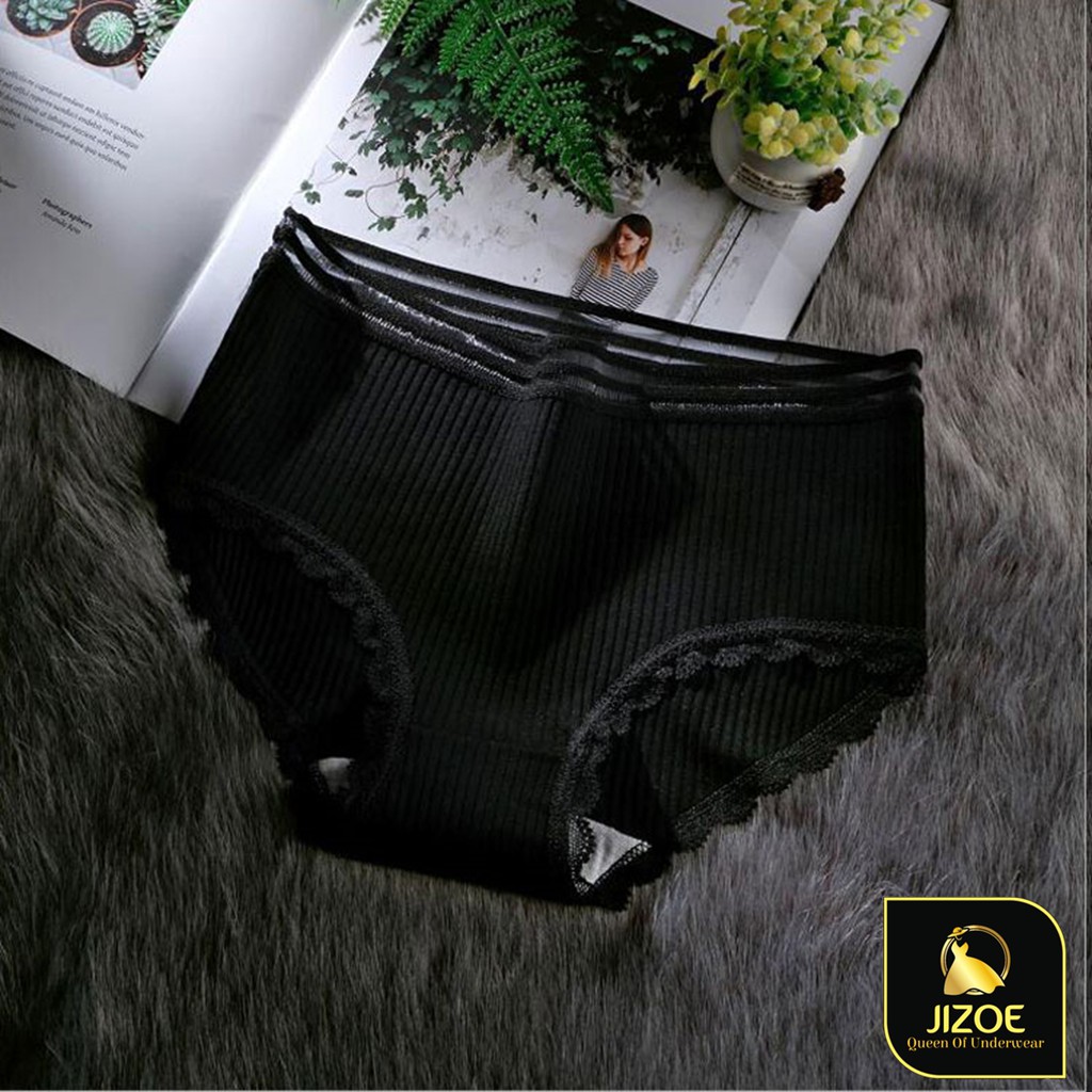 Quần lót nữ cotton dễ thương tăm tre phối viền ren cao cấp đẹp thời trang QLT15 | BigBuy360 - bigbuy360.vn