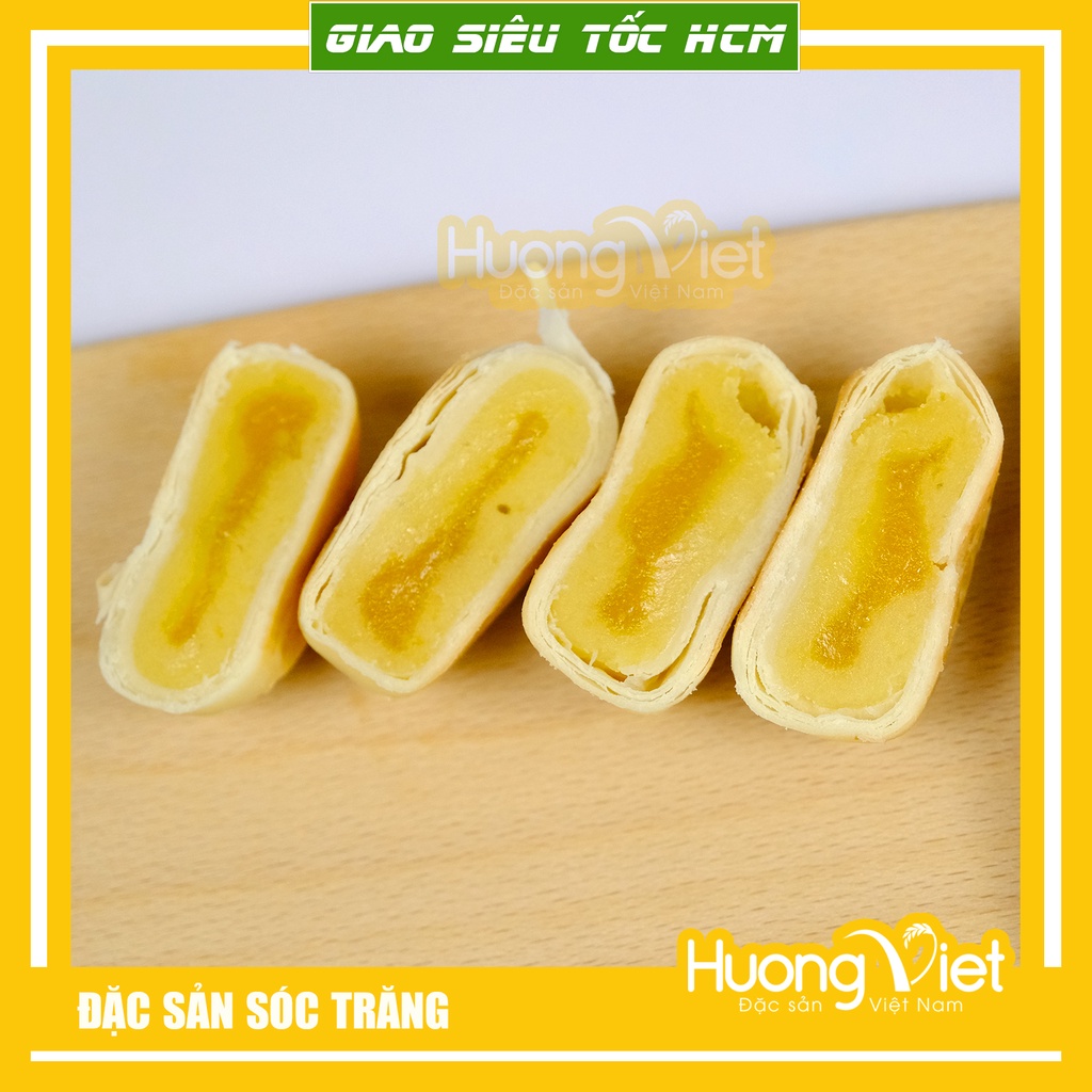 Bánh pía kim sa bí đỏ tan chảy 500g, bánh pía kim sa chay không trứng muối [TÚI 12 BÁNH]