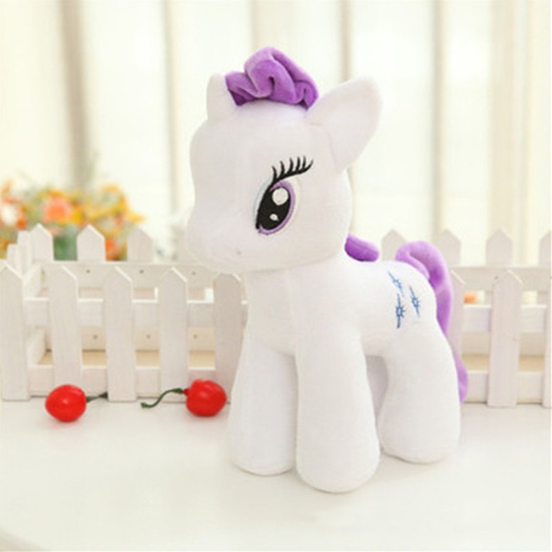 Thú nhồi bông hình ngựa Pony 20cm mềm mại màu cầu vồng đáng yêu