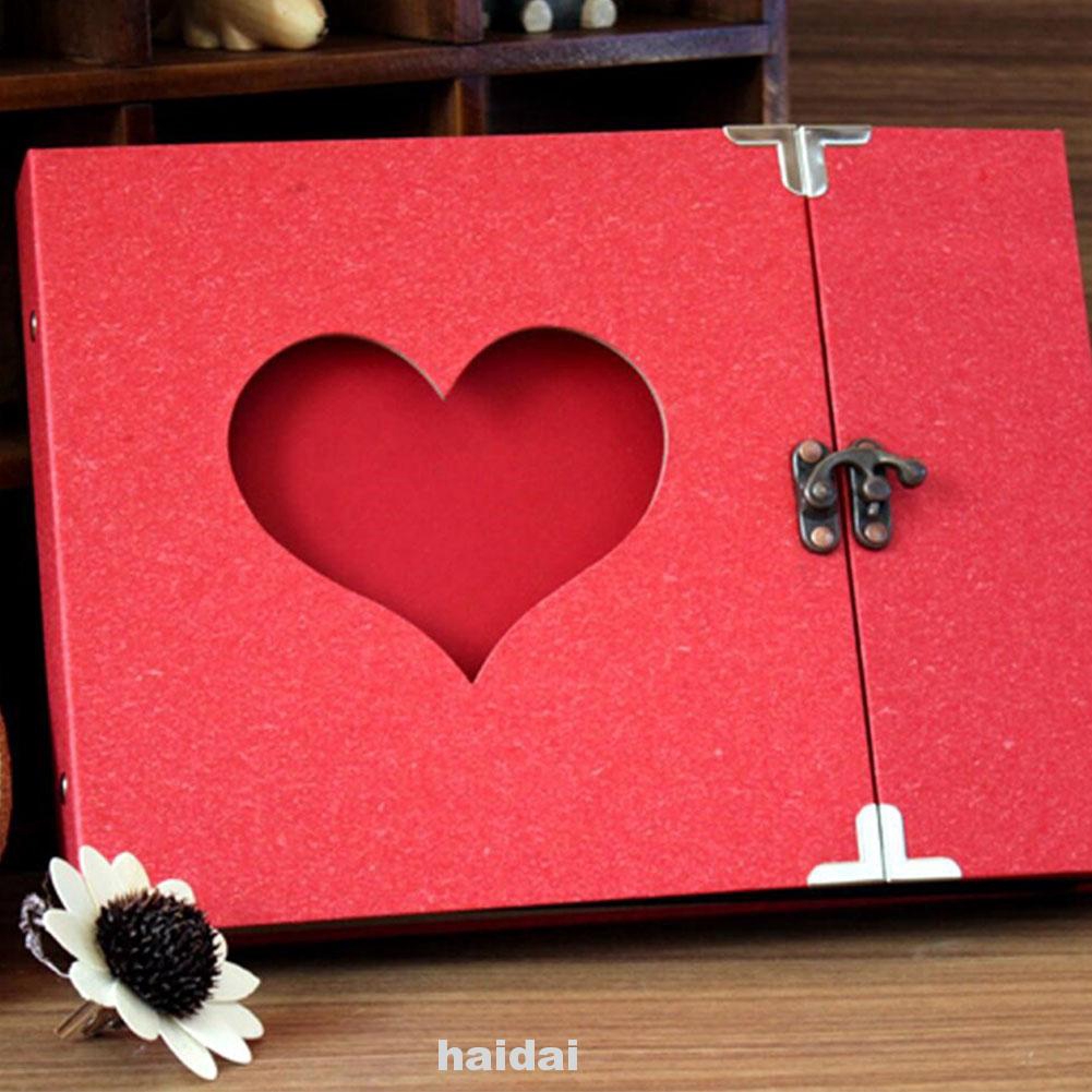 10inch Album Black Pages DIY Scrapbook Love Heart Gift Box Insert Memory Book Photo Self-adhesive Valentine Birthday