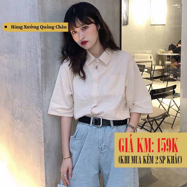 [SẴN] Áo sơ mi nữ ngắn tay Ulzzang Quảng Châu ASM34