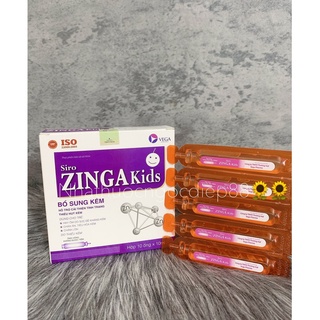 Kẽm ống Siro ZINGA KIDS giúp tăng sức đề kháng, hấp thu tốt,cải thiện tình trạng thiếu hụt kẽm (Hộp 10 ống)