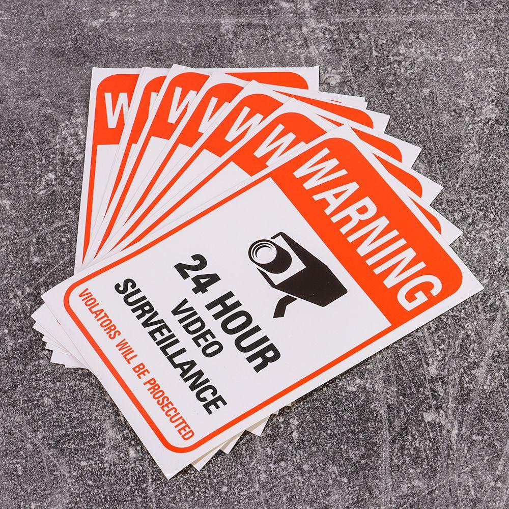 YNATURAL Set 10 Tấm Nhãn Dán Cảnh Báo An Ninh Chống Thấm Nước