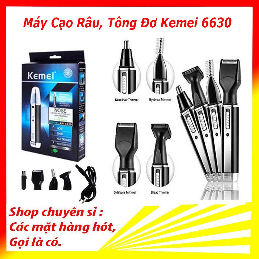 Tông Đơ Cắt tóc, Máy Cạo Râu Đa Năng Cao Cấp Kemei Km-6630 4 In 1