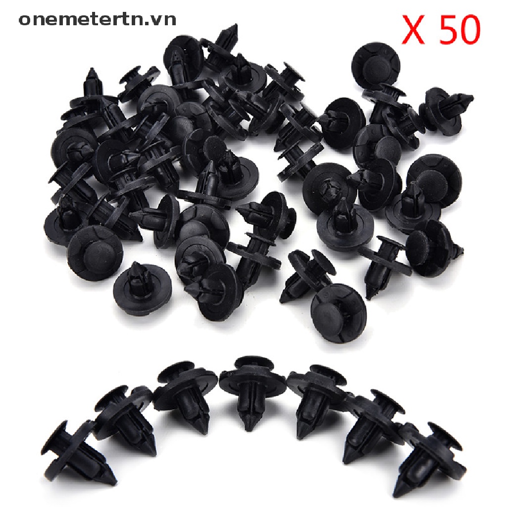 FENDER Set 50 Đinh Tán Nhựa 8mm Màu Đen Chuyên Dụng Cho Xe Hơi
