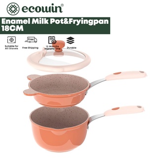 Bộ Nồi Chảo Ecowin Chống Dính Kháng Khuẩn Thiết Kế Hình Gấu Dễ Thương Nấu Nướng Đa Năng Cho Bé