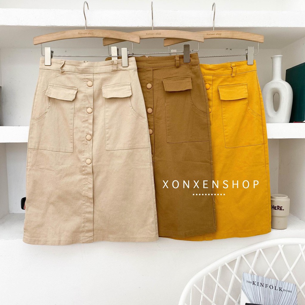 Chân váy dáng dài Xonxen shop chất vải kaki size s, m mã 668 | BigBuy360 - bigbuy360.vn