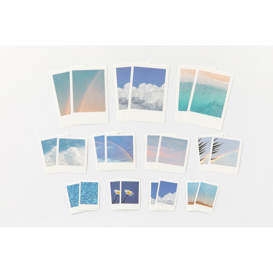 Set Sticker Nhãn Dán ARTBOX Hàn Quốc Kiểu Ảnh Polaroid Tông Màu Xanh Pastel