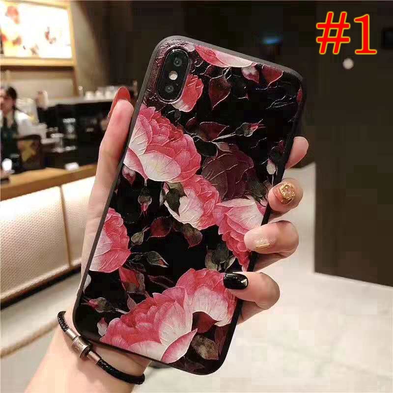 Ốp điện thoại iPhone 6/6S/6 Plus/7 8/7 8 Plus/X/XS/XR/XS MAX nhựa dẻo in hình ảnh Hoa Mẫu Đơn/Lily trắng để lựa chọn