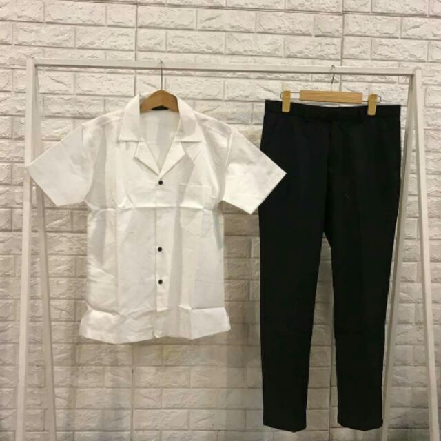 Set áo sơ mi tay ngắn+ quần