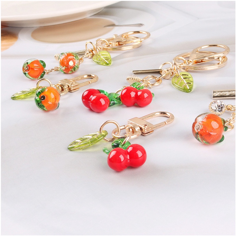 Phụ Kiện Móc Khóa Hình Trái cherry Bằng Nhựa acrylic Dễ Thương