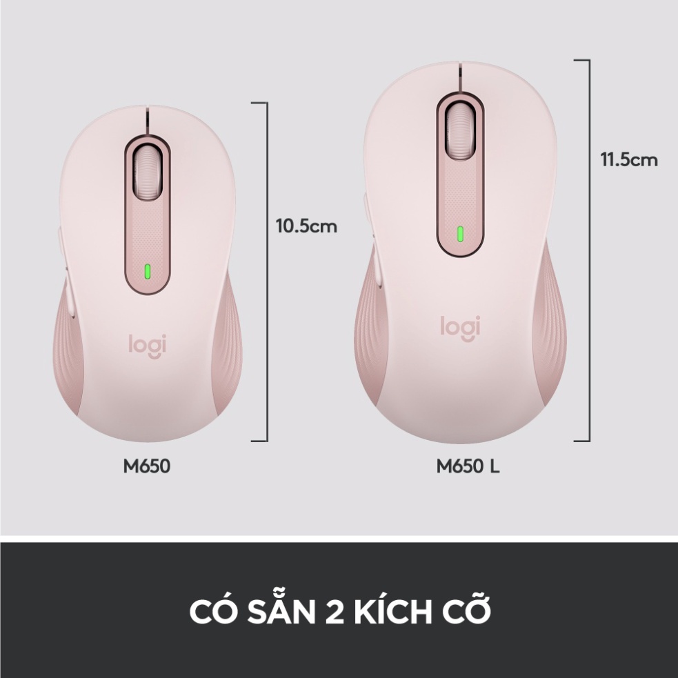 Chuột không dây Logitech M650 / M650L - 2 kết nối (wifi &amp; bluetooth) silent - Chính hãng BH 12 tháng