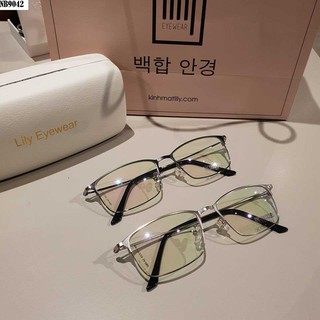 Gọng kính cận hợp kim dáng vuông to 9042 - Gọng kính thiết kế bằng kim loại cao cấp, mỏng, nhẹ bền