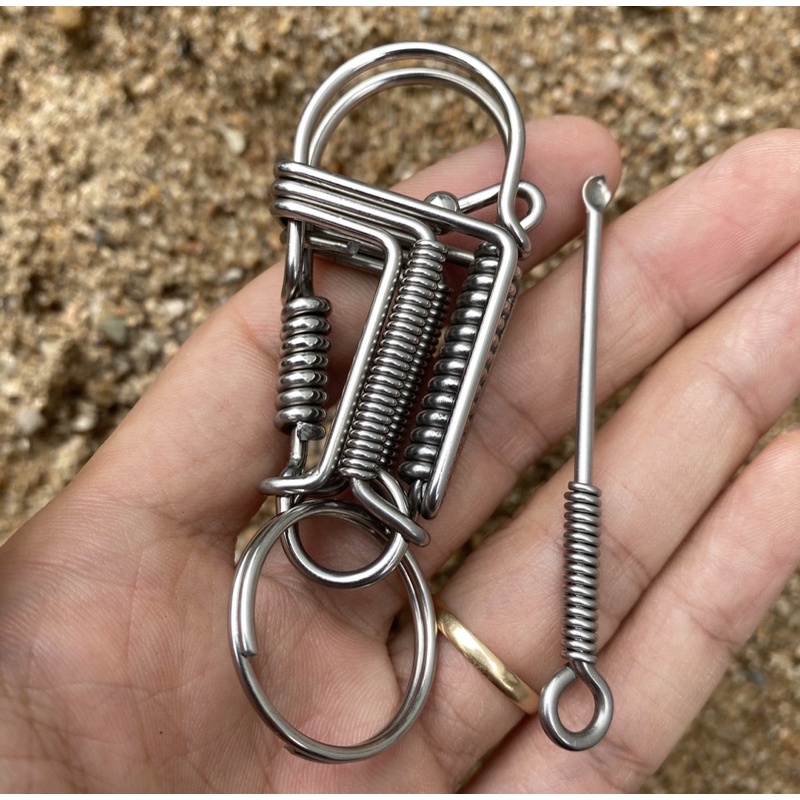 Móc khoá inox 304 thiết kế thủ công độ dày 2 ly cứng cáp bền đẹp