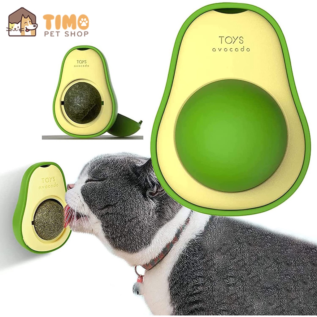 Viên catnip gắn tường hình trái bơ cho mèo - Viên cỏ bạc hà giúp mèo giảm stress, tiêu búi lông cho mèo