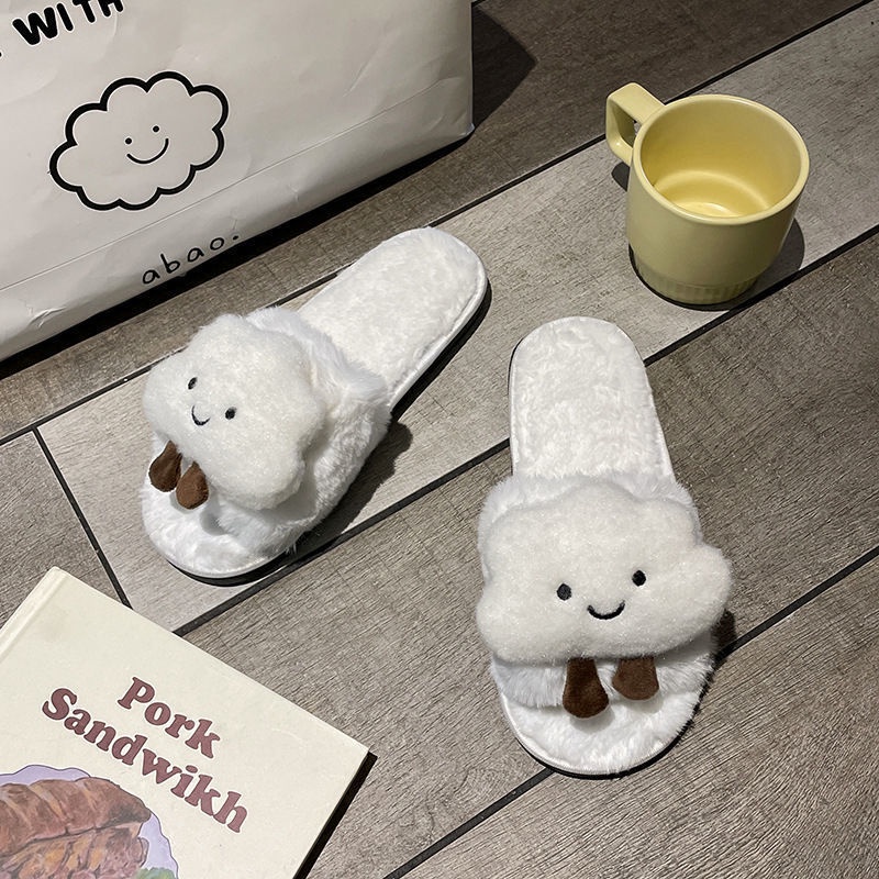 Dép bông đi trong nhà chống trượt hình đám mây xinh xắn cho nữ