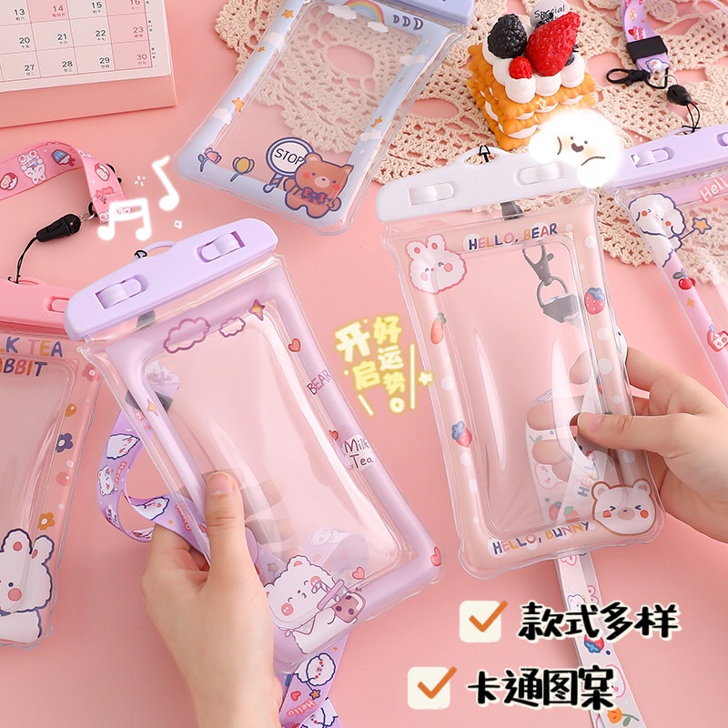 Túi Chống Nước Điện Thoại Túi Đựng Điện Thoại Chống Nước Đi Bơi, Đi Biển, Đi Mưa Gấu Butter Milk - Minh An Saigon