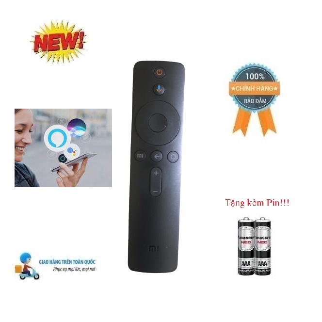 Remote Điều khiển giọng nói TV Xiaomi - Mi TV Box 3 Android TV- Hàng mới chính hãng Tặng kèm Pin