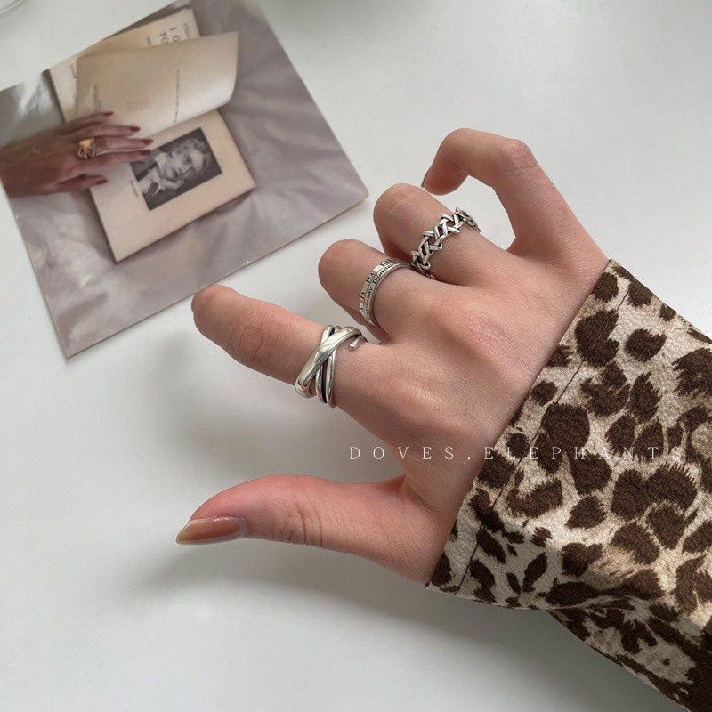 Nhẫn Hở Thiết Kế Đơn Giản Phong Cách Hip Hop Cổ Điển Thời Trang